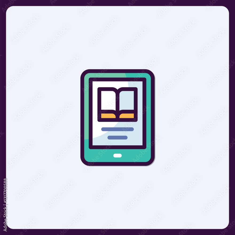 Modern ebook reader application icon for digital literacy and learning Modern ebook reader application icon for digital literacy and learning