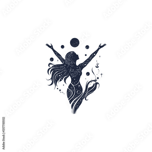 Theia goddess of greek mythology design vector template illustration