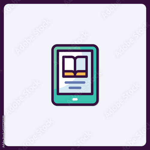 Modern ebook reader application icon for digital literacy and learning