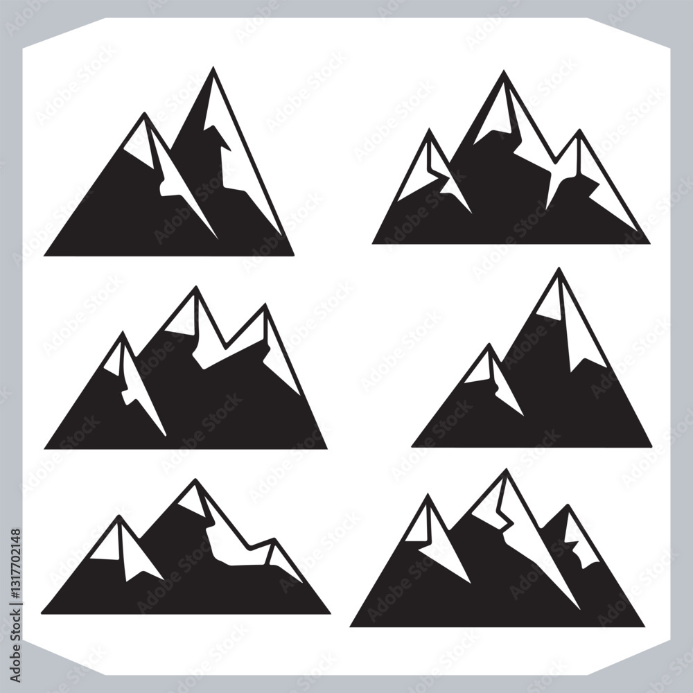 Mountain Silhouette Collection Stunning Hand Drawn Vector Art