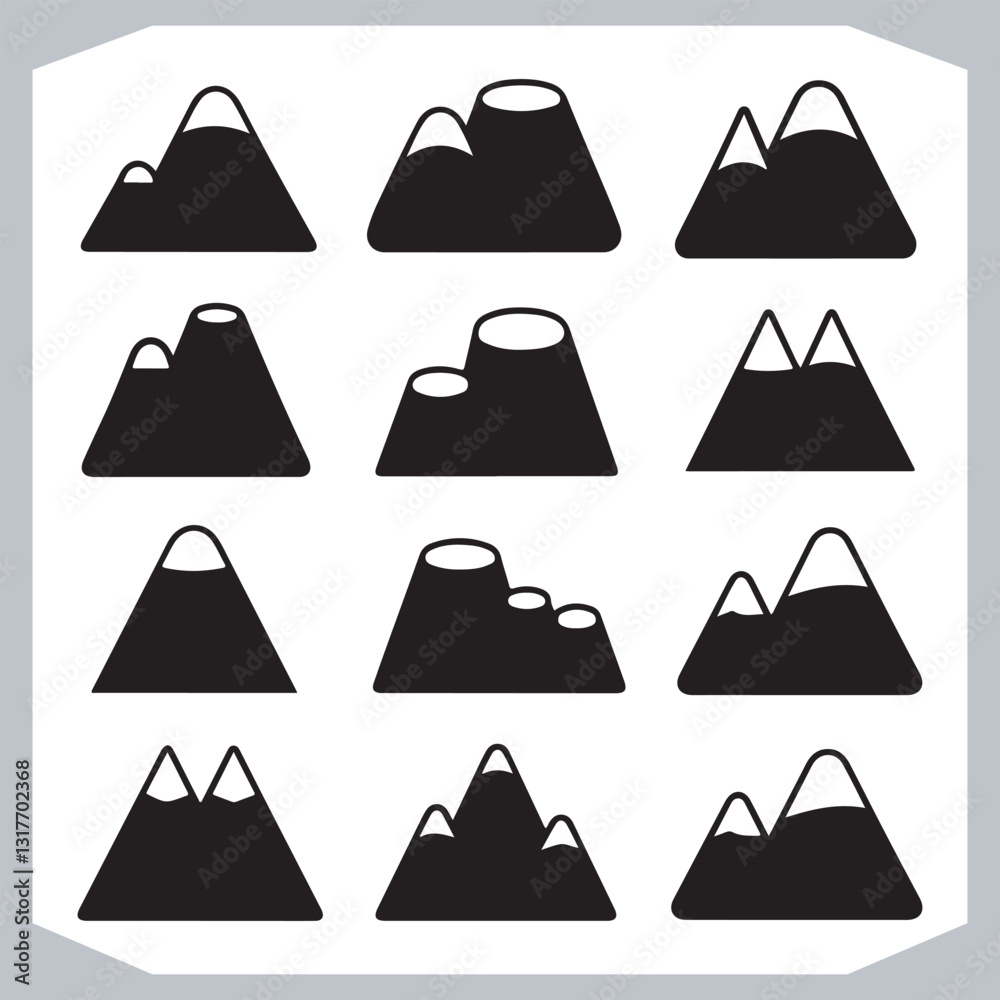 Mountain Silhouette Collection Stunning Hand Drawn Vector Art