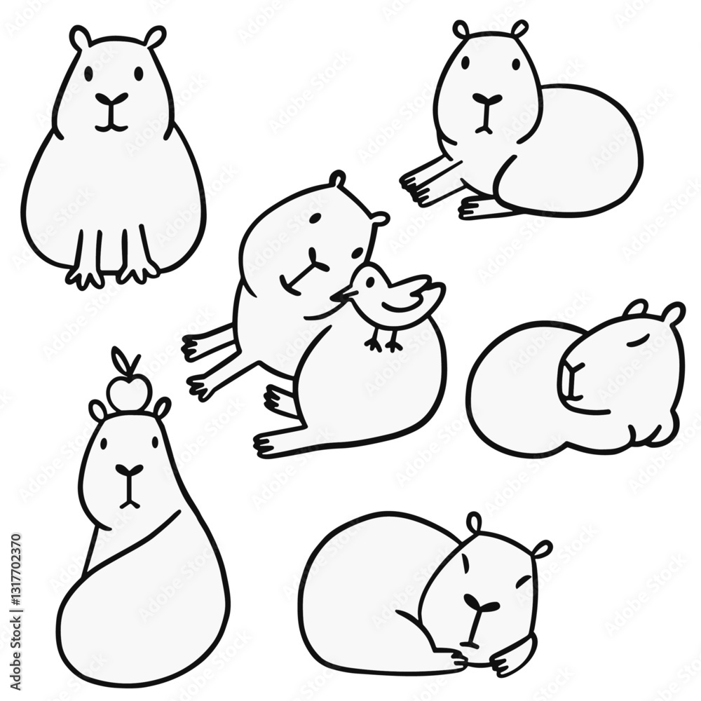 capivara fofa figurinha art design 