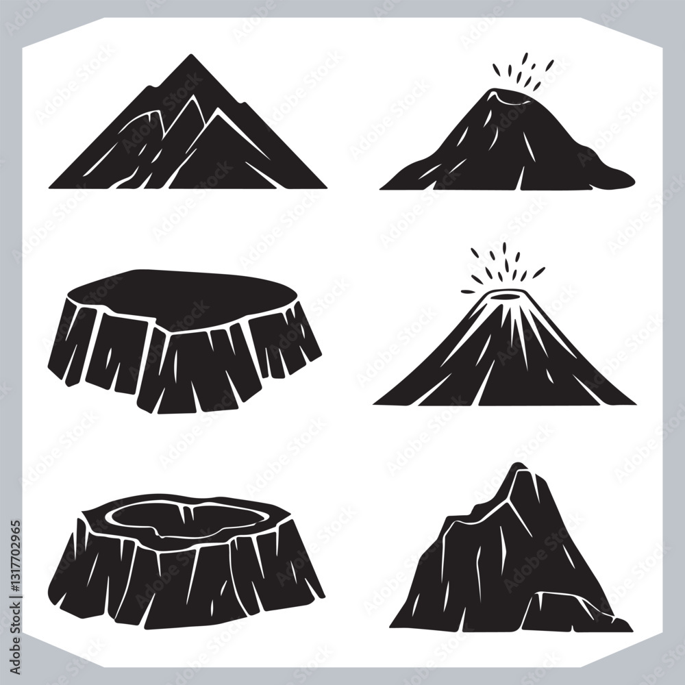 Mountain Silhouette Collection Stunning Hand Drawn Vector Art