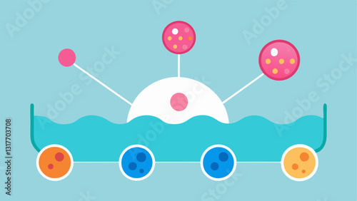 Signal Transmission A visual showing exosomes sending chemical signals to neighboring skin cells akin to a communication network fostering healing.