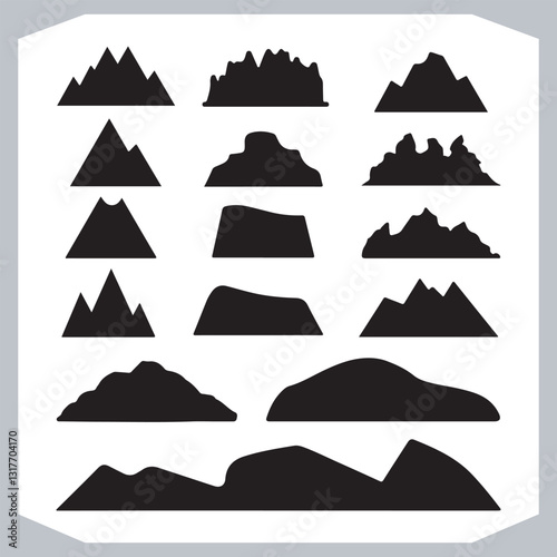 Obraz na płótnie Hand Drawn Mountain Silhouettes Perfect for Logos and Branding w salonie