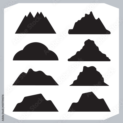 Obraz na płótnie Hand Drawn Mountain Silhouettes Perfect for Logos and Branding w salonie