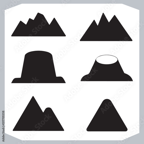 Obraz na płótnie Hand Drawn Mountain Silhouettes Perfect for Logos and Branding w salonie