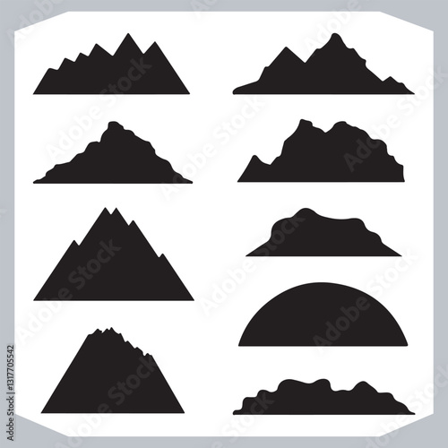 Obraz na płótnie Hand Drawn Mountain Silhouettes Perfect for Logos and Branding w salonie