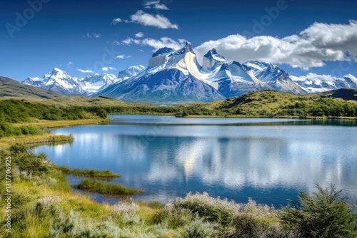 View of Torres Del Paine National Park, Chile.