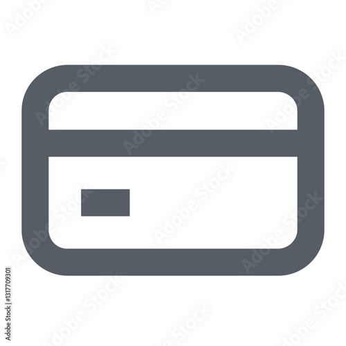 Secure Online Payment, A Simple Grey Credit Card Icon Representing Safe And Easy Transactions, Conveying Trust And Reliability In Minimalist Design