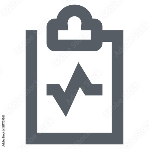 A Reassuring Heartbeat Symbol On A Clipboard Signifying Health Check-up Results, Conveying Peace Of Mind Through A Simple, Clean Gray Design