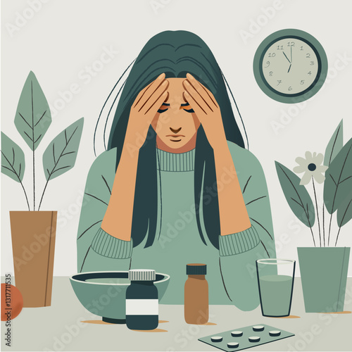 mujer enferma