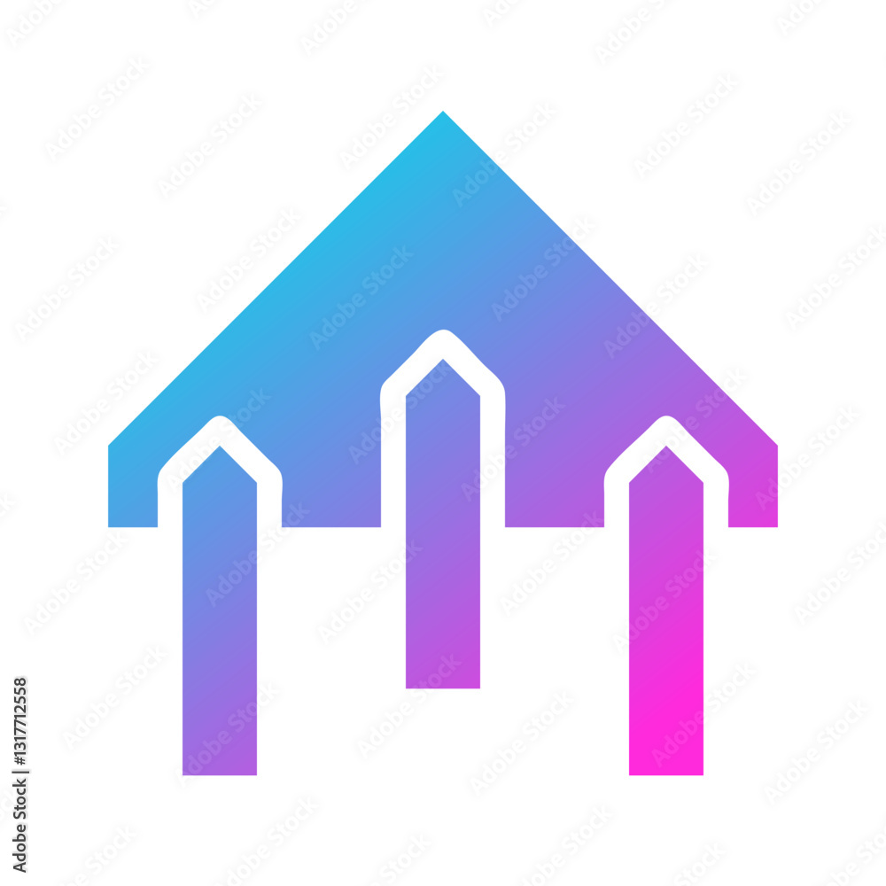 Abstract House Logo with Growth Concept Design Abstract House Logo with Growth Concept Design