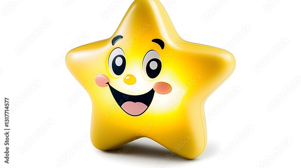 Fototapeta premium A yellow star with a smiling face. generated using AI