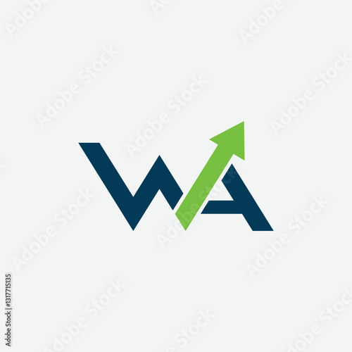 Abstract WA finance logo design concept