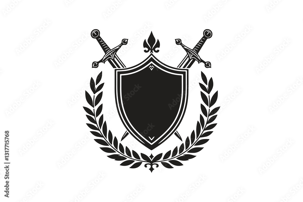 Obraz premium shield with a blank space inside in logo style