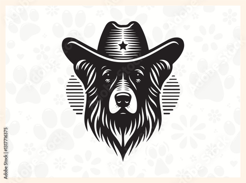 Trendy Dog Silhouette Art Minimalist Black Design