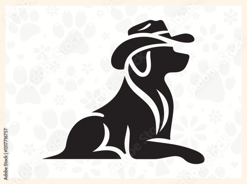 Stylish Dog Silhouette Design in Unique Abstract Style