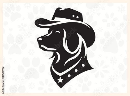 Stylish Dog Silhouette Design in Unique Abstract Style