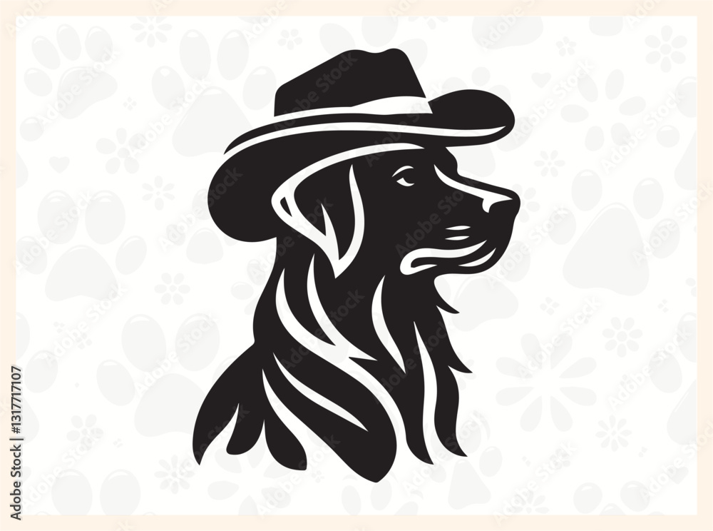 Stylish Dog Silhouette Design in Unique Abstract Style Stylish Dog Silhouette Design in Unique Abstract Style