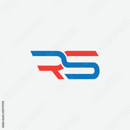 Abstract RS monogram logo design concept