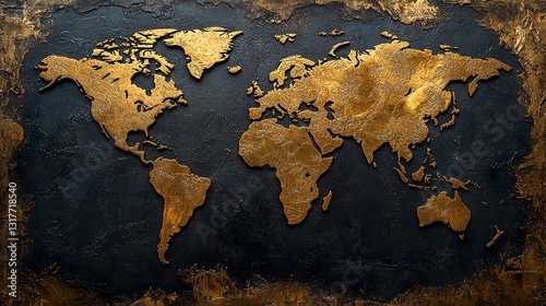 Golden World Map
