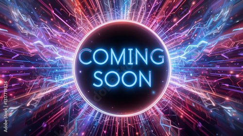 Coming Soon Announcement with Digital Glow Effect