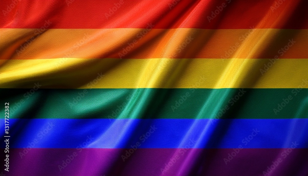 Fototapeta premium Waving LQBT flag background rainbow cloth