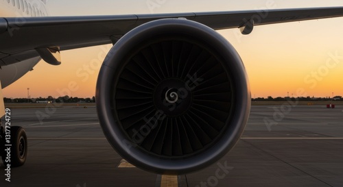 Turbofan Engine Under Passenger Jet Wing