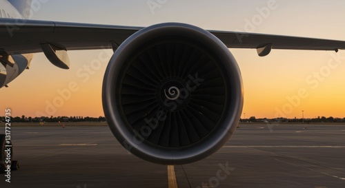Turbofan Engine Under Passenger Jet Wing
