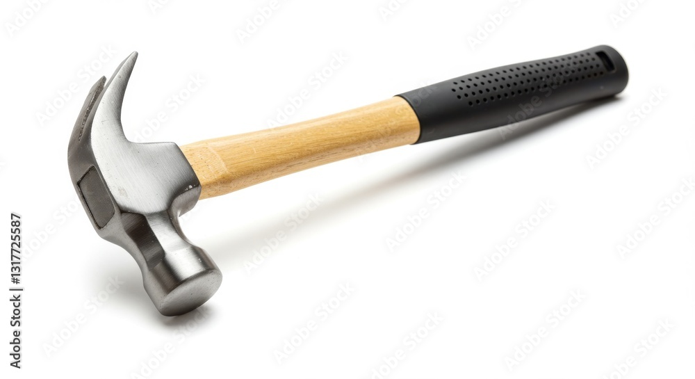 Close-up of Fiberglass-Handled Hammer on White Background Close-up of Fiberglass-Handled Hammer on White Background