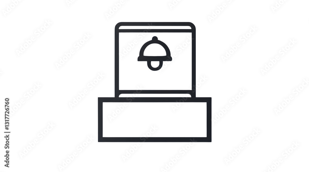 Laptop with Notification Bell Icon: Digital Communication and Alerts Symbol for Technology, Use Laptop with Notification Bell Icon: Digital Communication and Alerts Symbol for Technology, Use