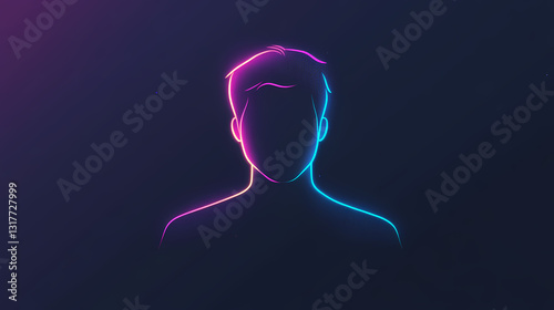 A simple, clean icon of a person with a glowing aura, representing a highlighted background effect. Glowing Auras. Illustration