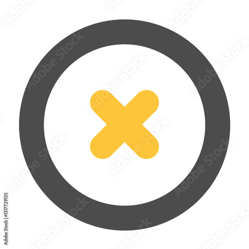 A Bold Rejection Of Negativity Symbolized By A Bright Yellow X Inside A Dark Grey Circle Representing Decisive Action And Clear Boundaries