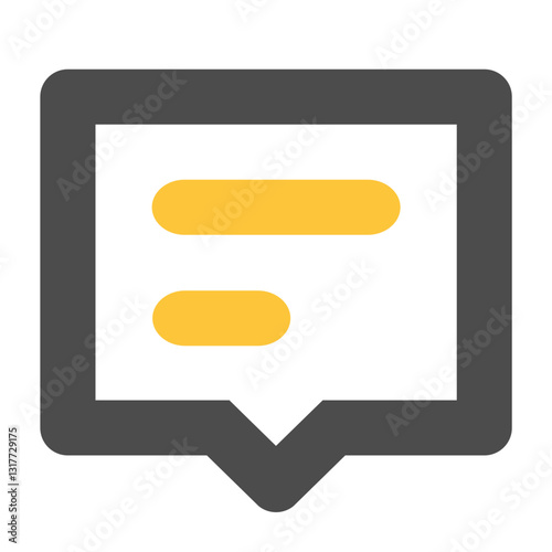 A Simple Message Icon Conveying Clear Communication And Effortless Connection Using A Minimalist Design With Bold Gray And Yellow Accents