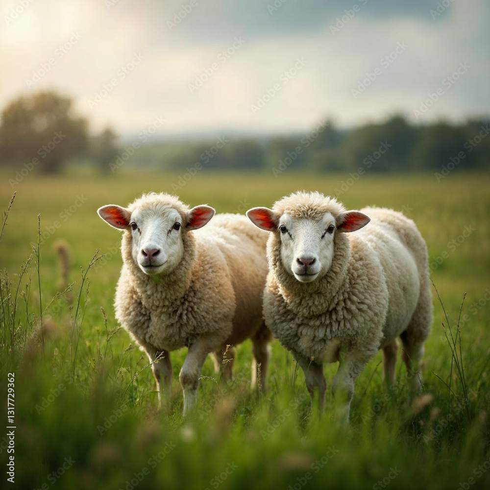 Obraz premium sheep and lambs