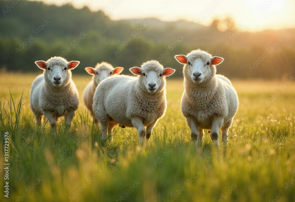 Obraz premium sheep and lambs