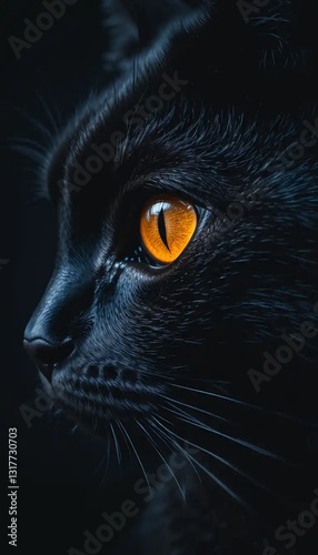 black cat portrait