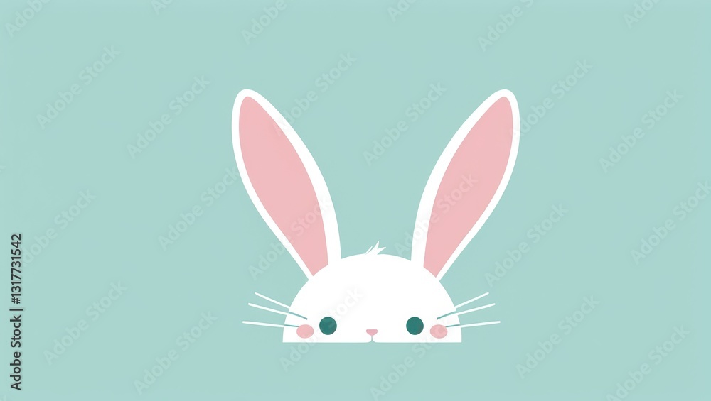 Background with eggs and white bunny. Concept of Easter banner Background with eggs and white bunny. Concept of Easter banner