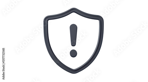 Shield Icon with Exclamation Mark: Security, Warning, Alert Symbol for Safety and Protection