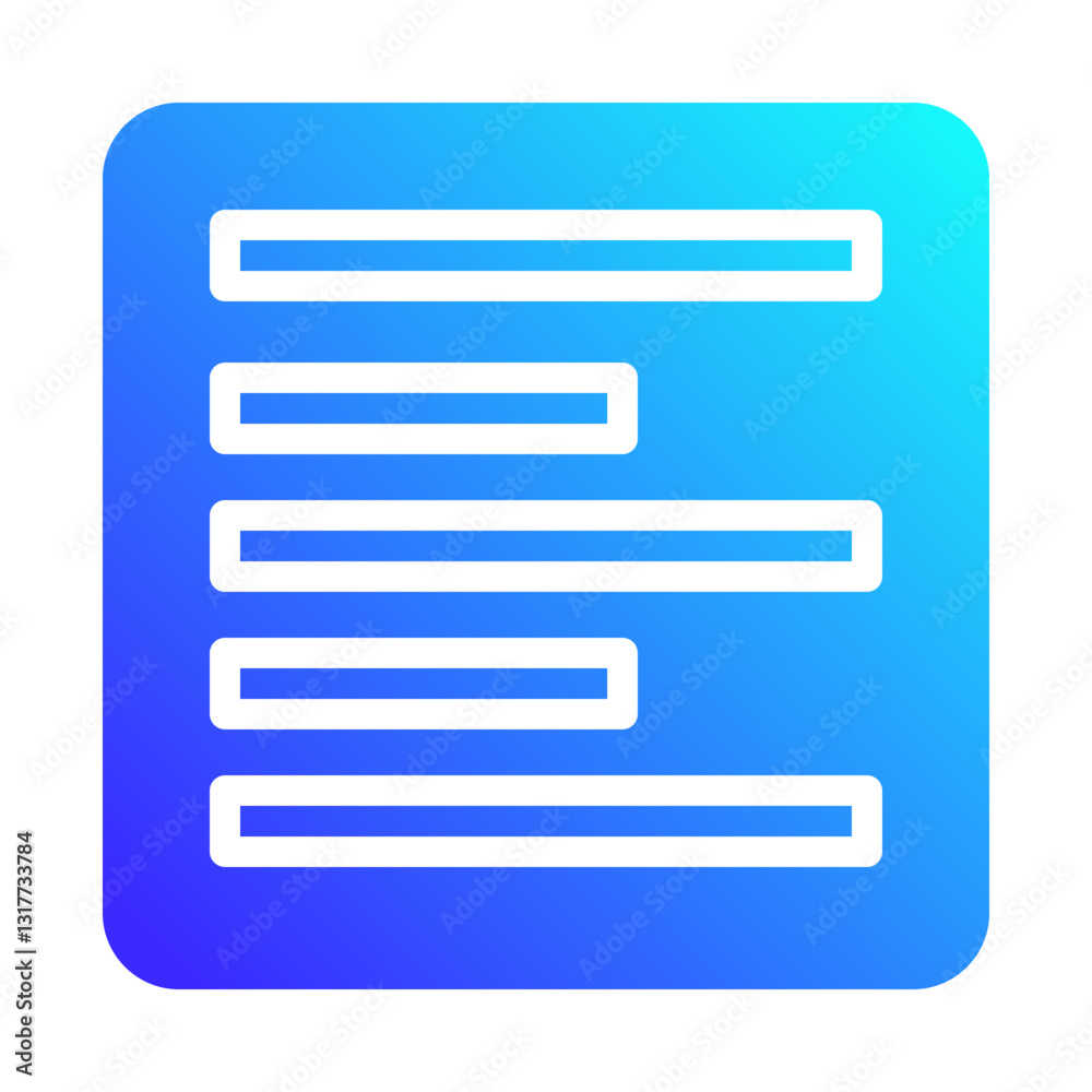 Stylish List Icon with Rounded Square Gradient Stylish List Icon with Rounded Square Gradient