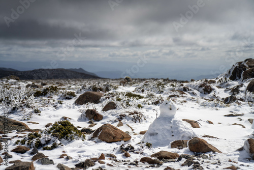kunanyi mt wellington covered in snow and ice above hobart