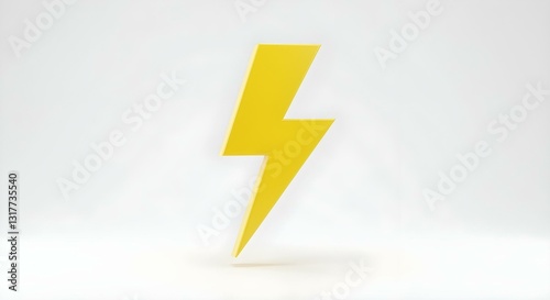 Free Download 3D render of a yellow lightning bolt on a white background - GFXLoad