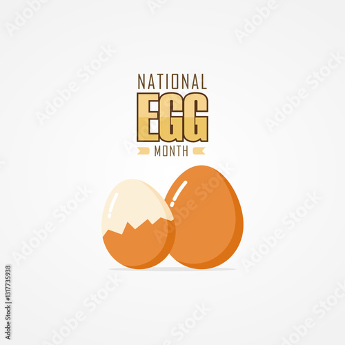 Vector graphic of National Egg Month for National Egg Month celebration.