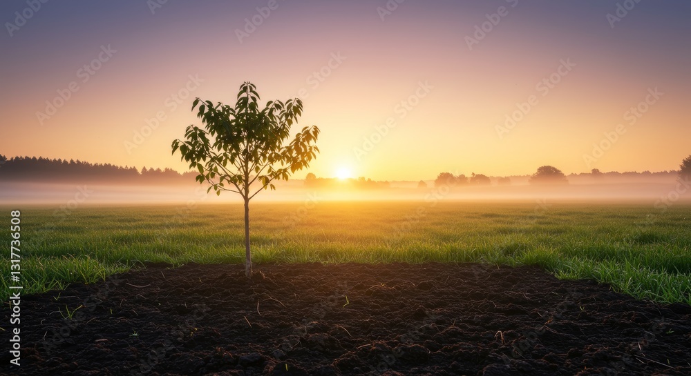 Fototapeta premium sunset in the field
