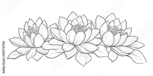 Simple and Elegant Flower and Branch Illustration
