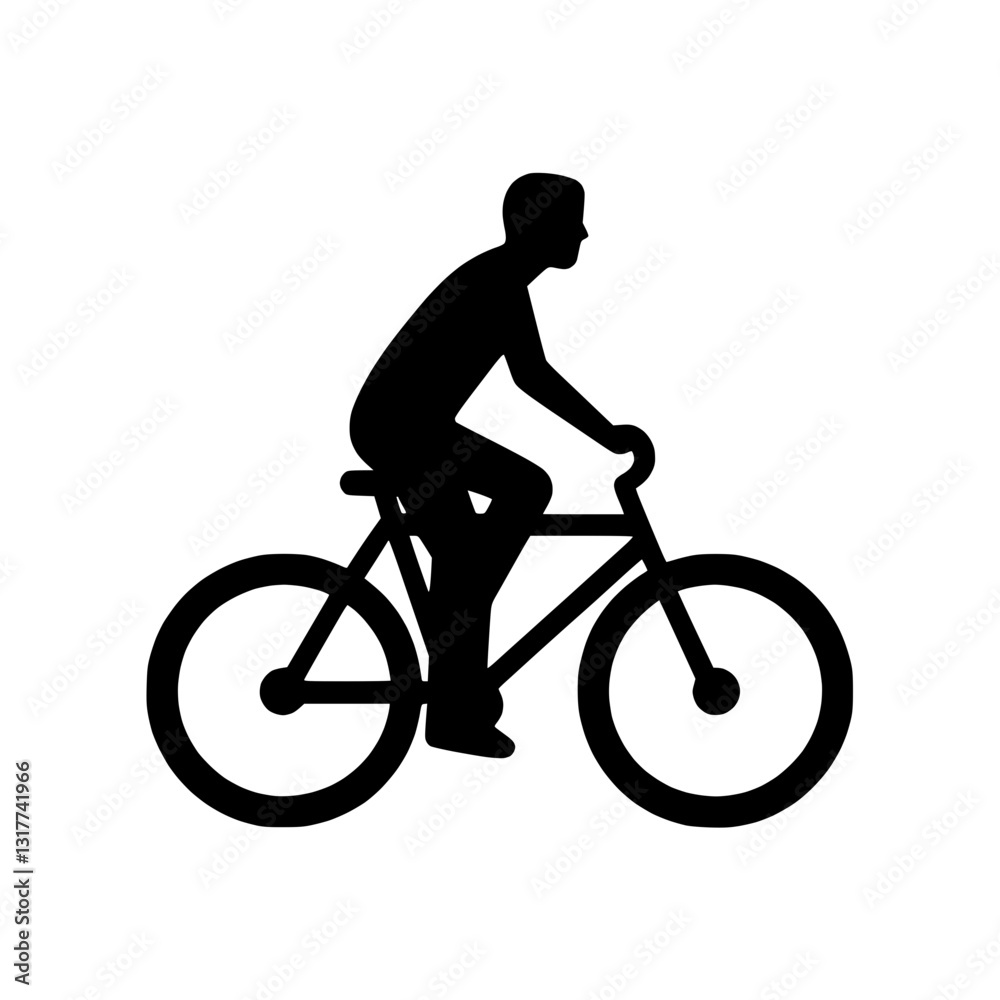 Fototapeta premium Bicyclist icon representing cycling, fitness, and outdoor activities