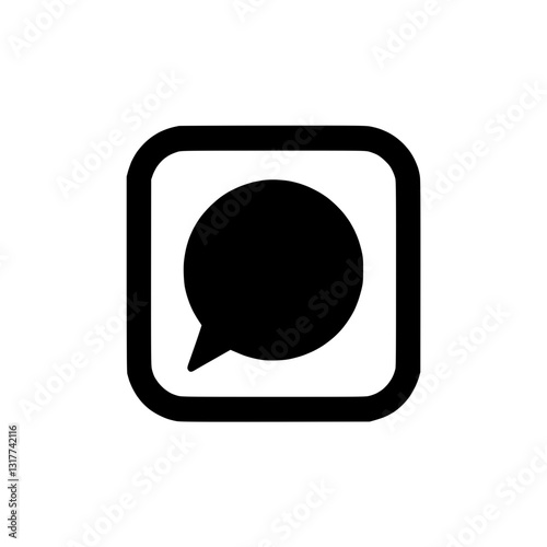 Speech bubble icon representing communication, conversation, and dialogue
