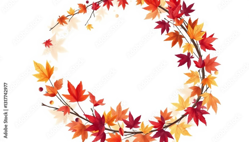 Watercolor autumn semicircle frame; beige, burgundy, brown hues Wild eucalyptus, maple leaves, twigs, element, burgundy Watercolor autumn semicircle frame; beige, burgundy, brown hues Wild eucalyptus, maple leaves, twigs, element, burgundy