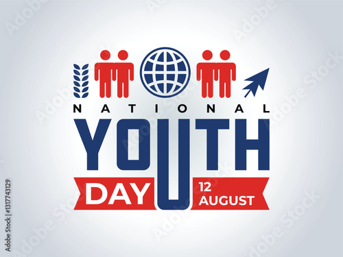 International Youth Day creative ads Design. Youth Day icon isolated on Template for background. Youth Day ads Poster, vector, illustration, August 12.